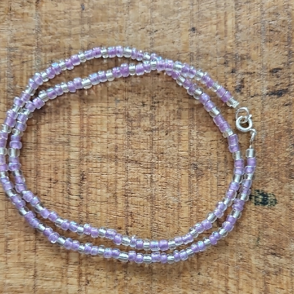 Purple Glass Beaded Necklace